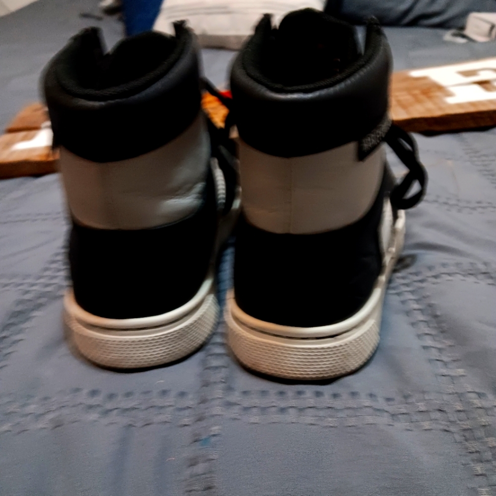 Harley Davidson Stylish Black and White High-Top Sneakers